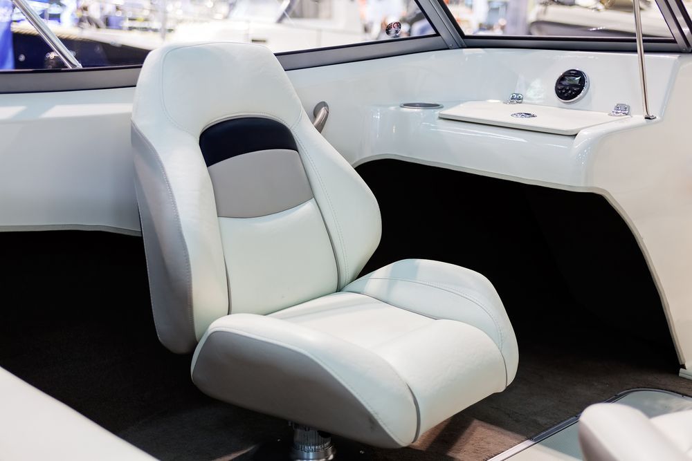 A White and Gray Boat Seat — Cupitt's Quality Upholstery in Rous, NSW