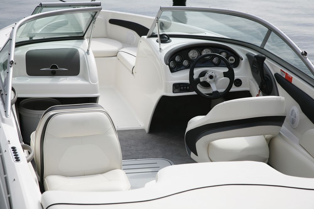 A Interior of a White Motorboat, With Seating — Cupitt's Quality Upholstery in Ballina, NSW