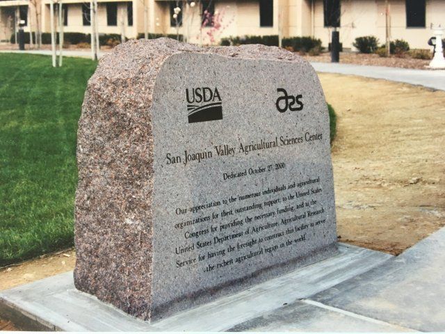 Agricultural Science Center Stone Marker — Fresno, CA — Casaccia Art Memorials Inc.