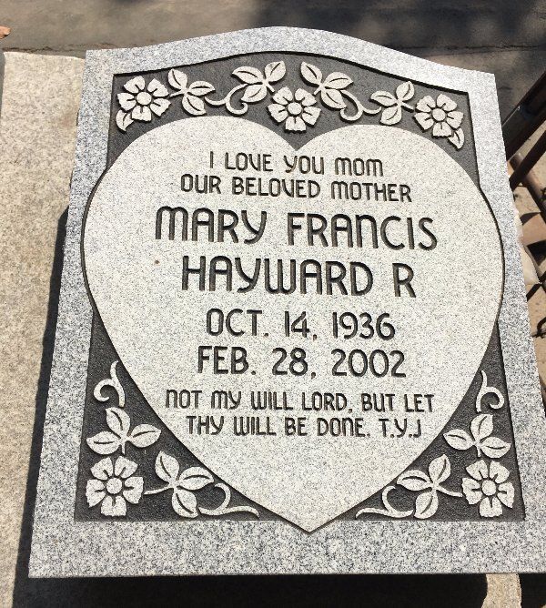 A Heart Shaped Grave Marker — Fresno, CA — Casaccia Art Memorials Inc.