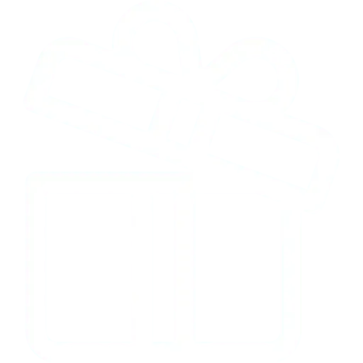White outline of a gift box.
