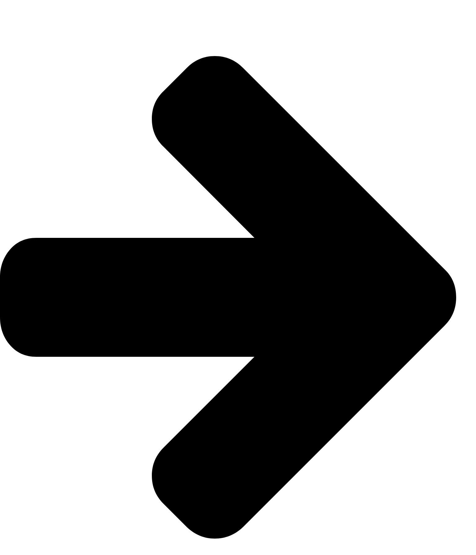 Right-pointing arrow, black, indicating direction or forward movement.