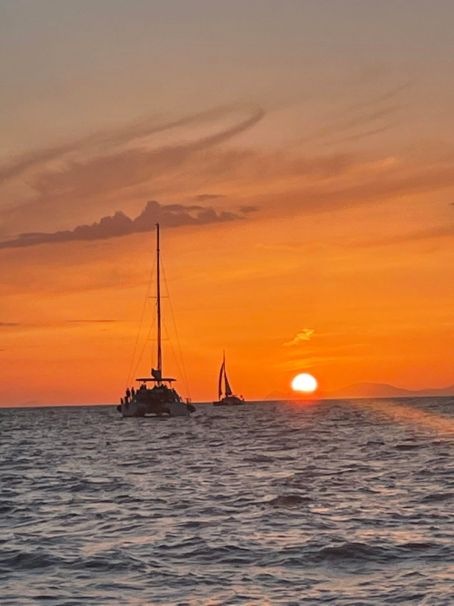 Santorini Sunset from one of our boat tours
