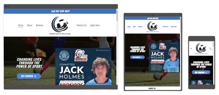 student athlete recruiting website design