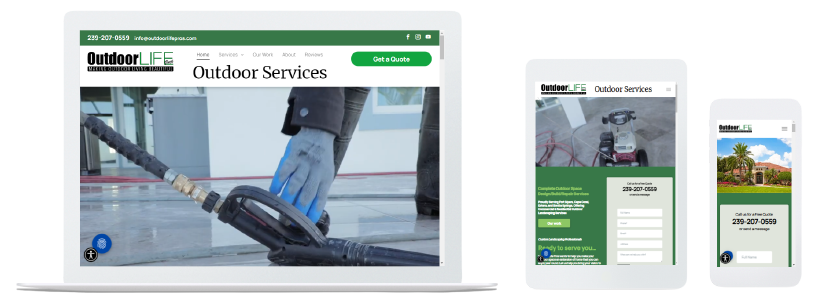 Outdoor space builds website design