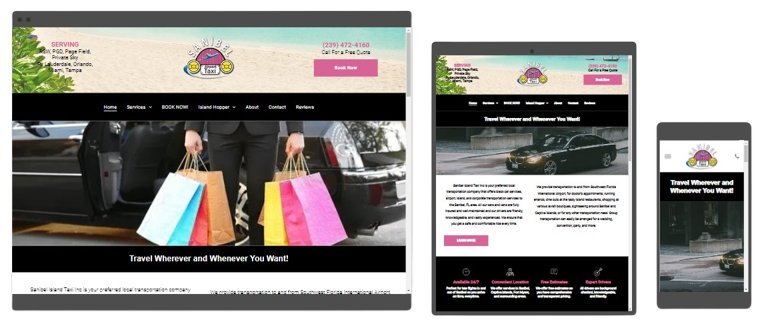 airport taxi website design
