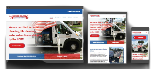 steam cleaning website design