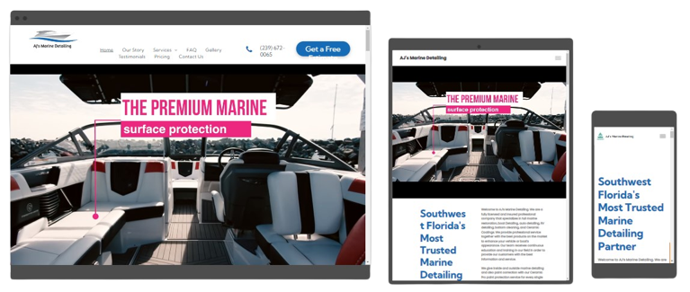 marine detailing website design