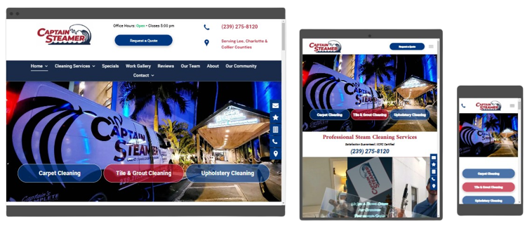 steam cleaning website design