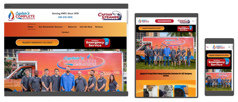 damage restoration website design