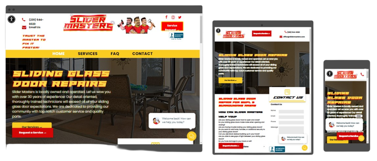 sliding glass door repair website design