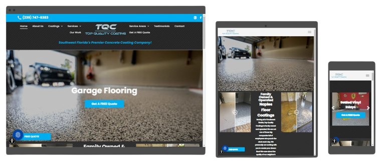 garage floor website design