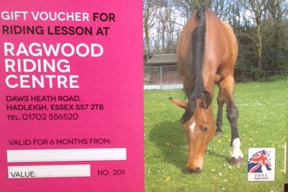 Gift voucher for riding lessons