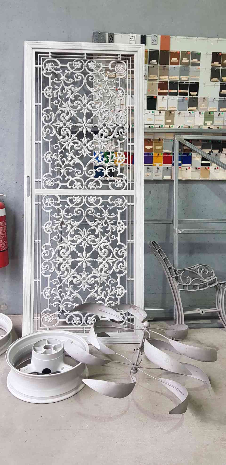 Powder coating on door design