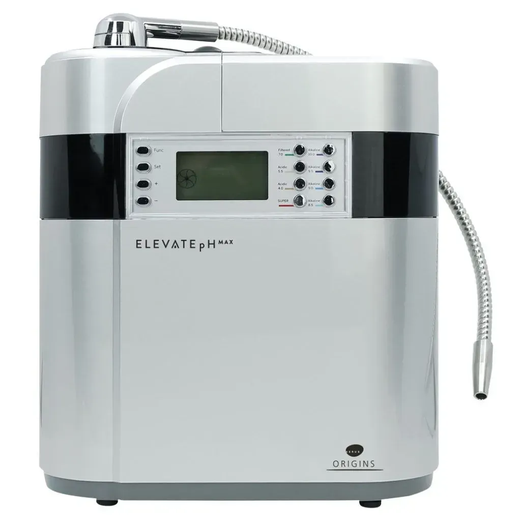A silver and black device with a hose attached to it.