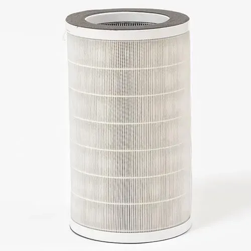 A white filter is sitting on top of a white surface.