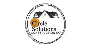 The logo for circle solutions construction co. shows a house in a circle.