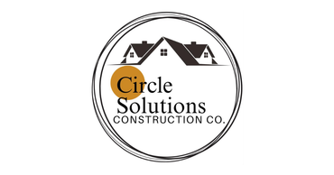 The logo for circle solutions construction co. shows a house in a circle.