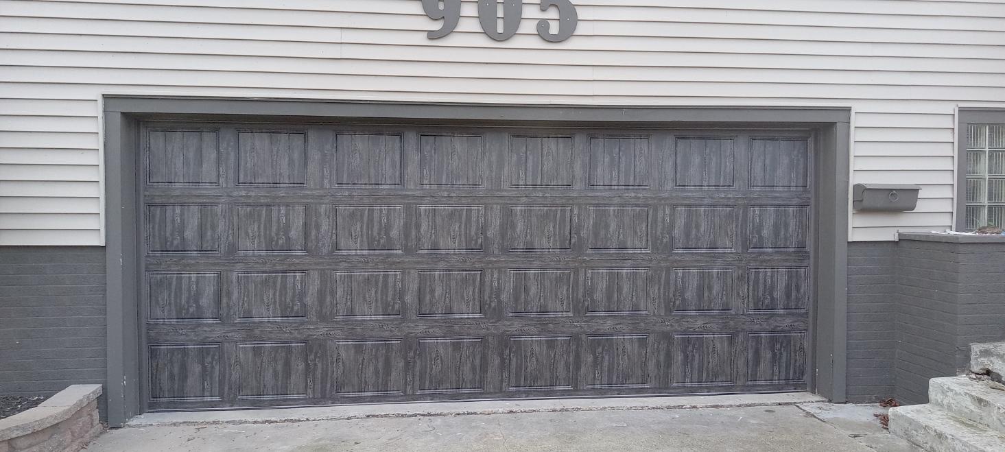 Gray Garage Door After - Bay City, MI - M & R Garage Doors & Openers
