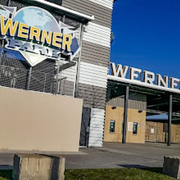 The exterior building of a baseball park