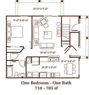 One Bed Floorplans