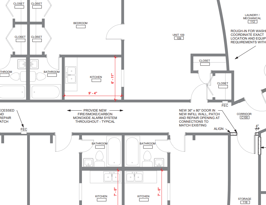 A 3d floor plan of a house with two bedrooms , a living room , and a dining room.