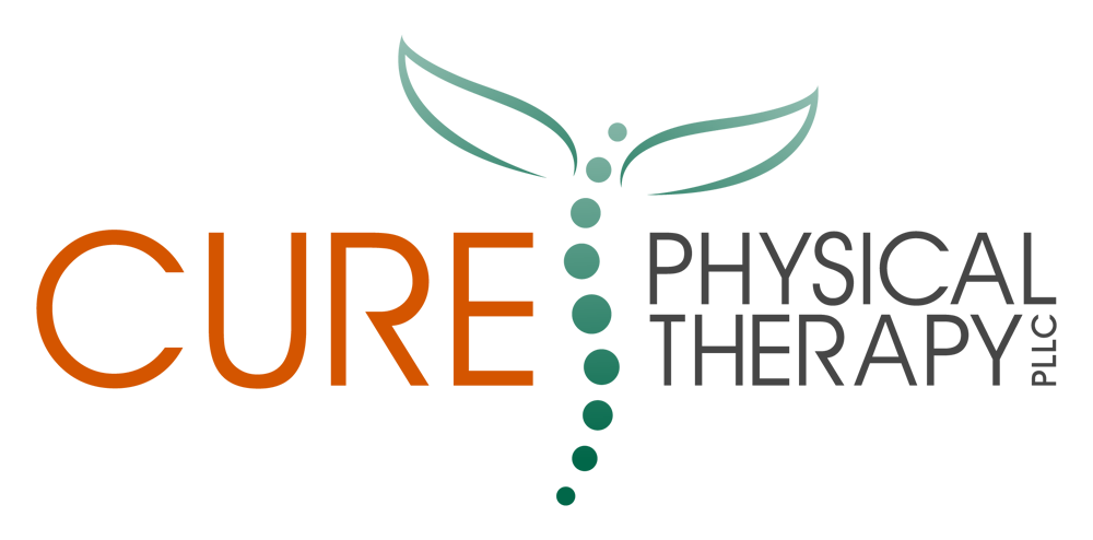 A logo for a company called cure physical therapy.