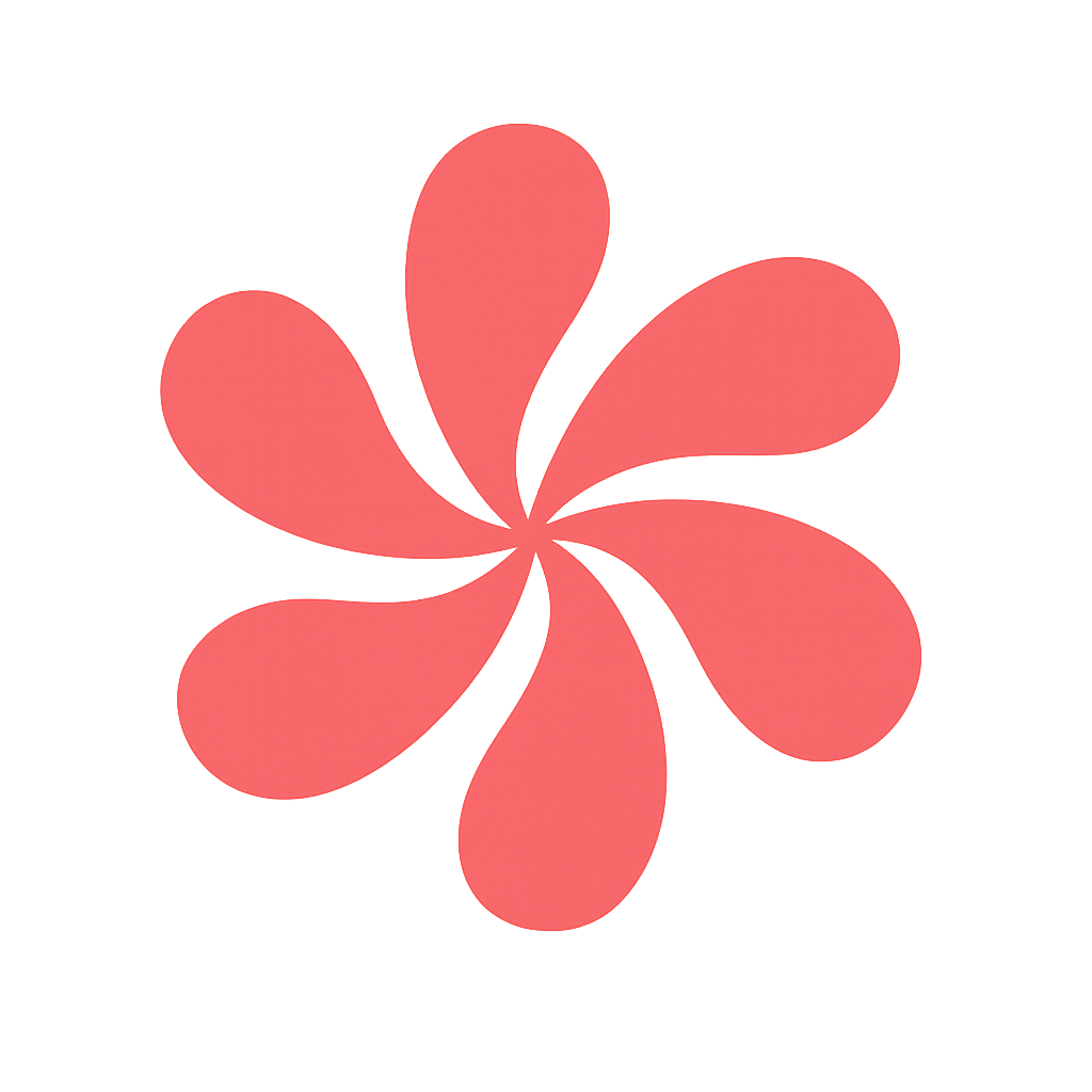 Three red circles are stacked on top of each other on a white background.