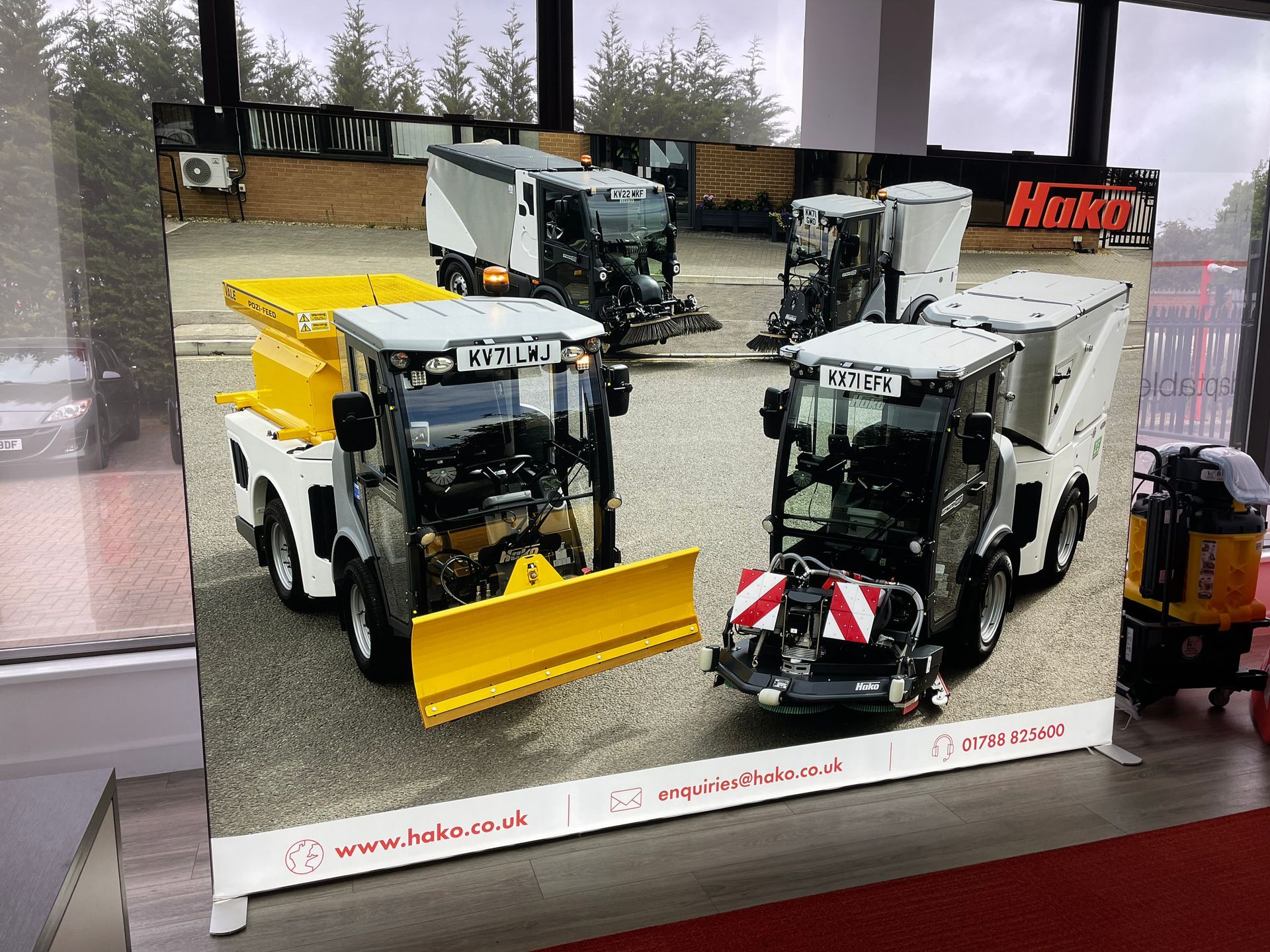 A picture of a snow plow is displayed on a table.