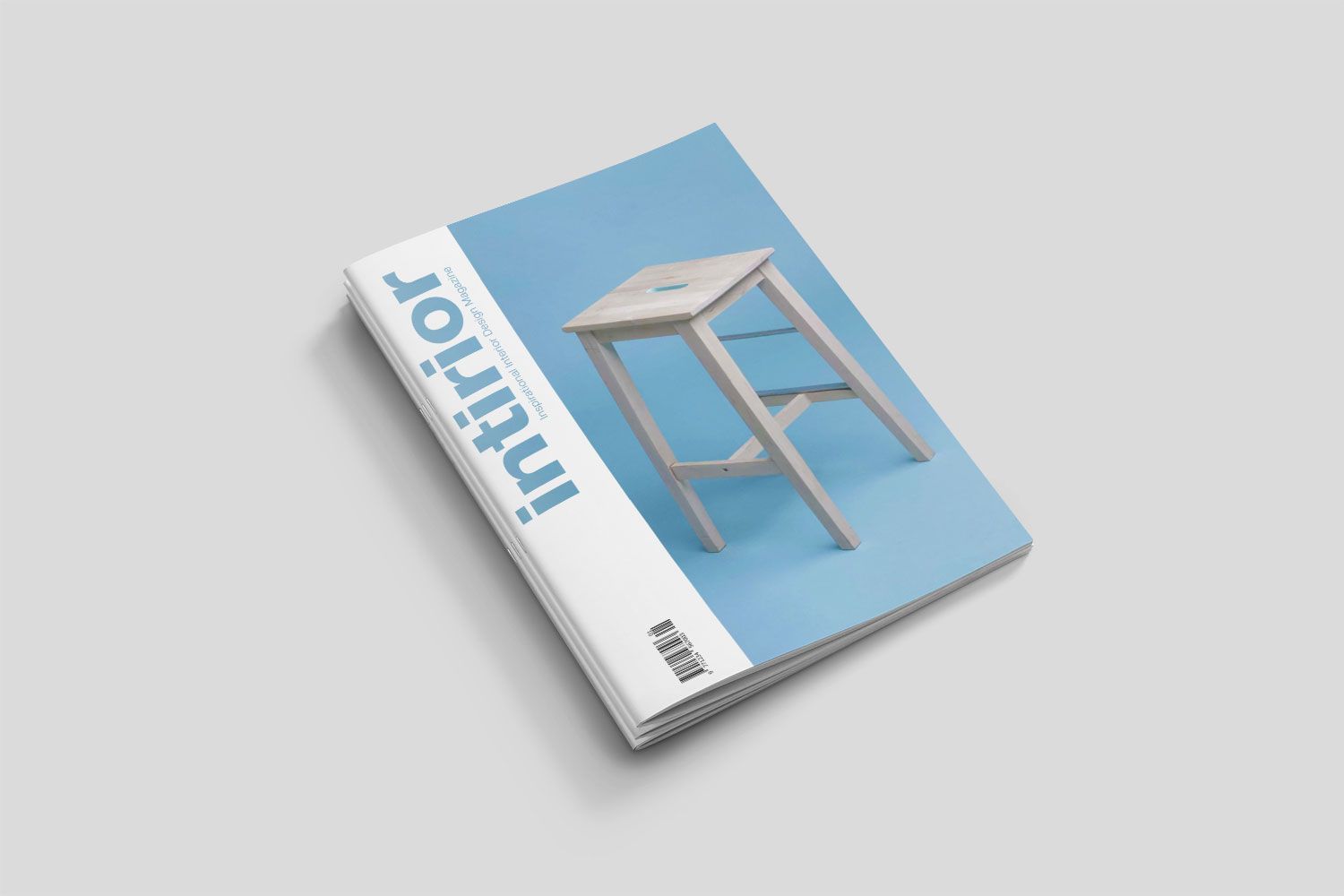 A blue book with a wooden stool on the cover