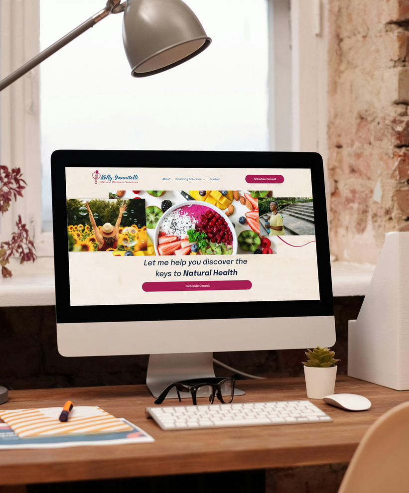 Desktop computer with beautiful website