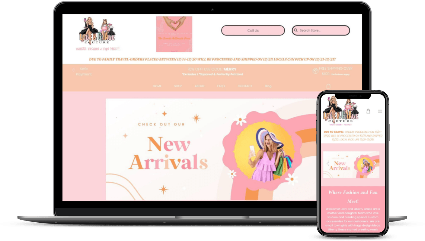 Lace and Grace ecommerce website