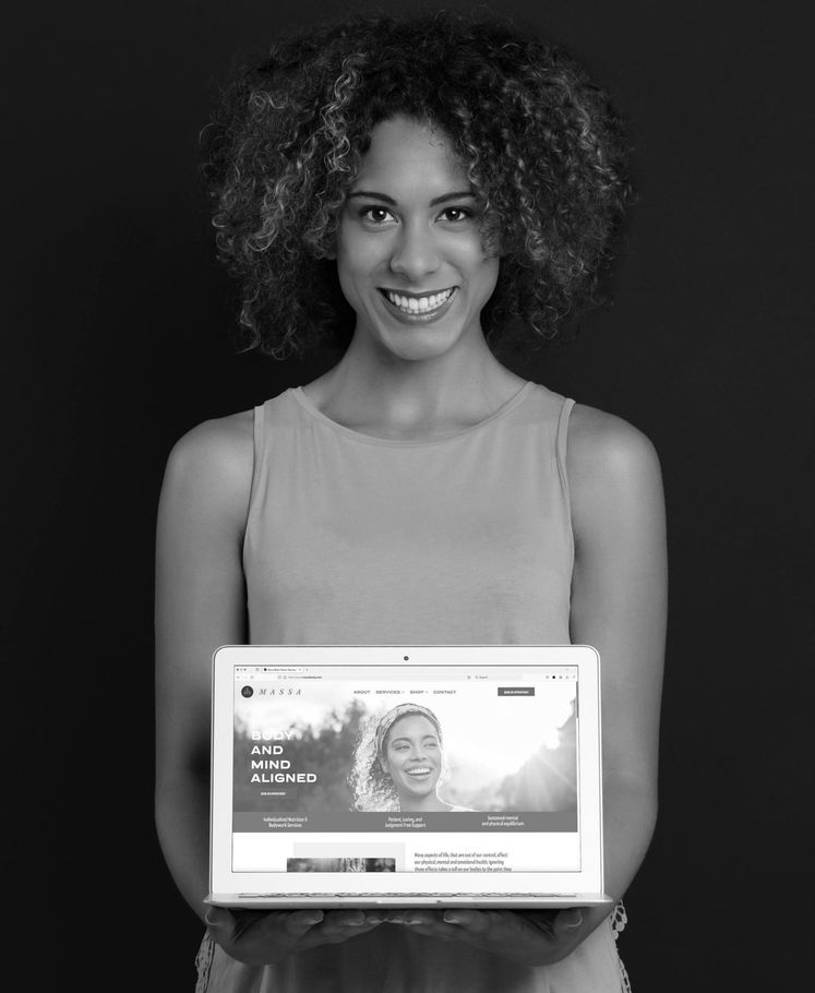 Woman holding computer