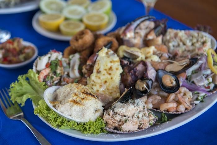 Mariscos y platos del mar en la Serena
