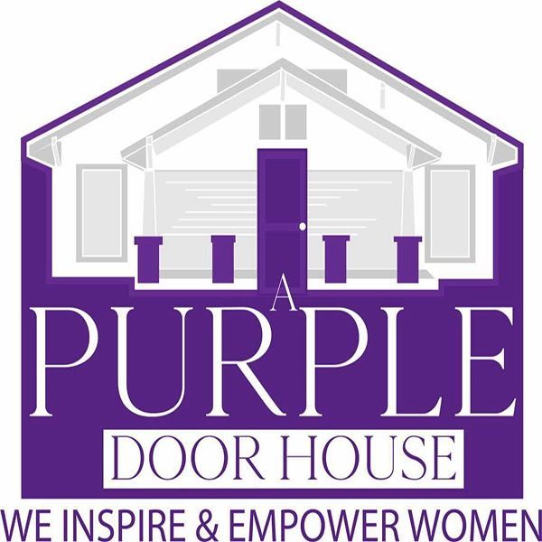 Purple house logo with the words "A Purple Door House". "We Inspire & Empower Women" tagline.