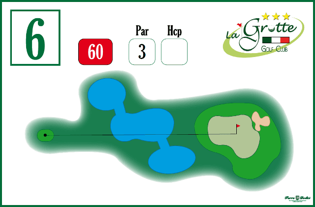 piantina del percorso n. 6 del campo da golf