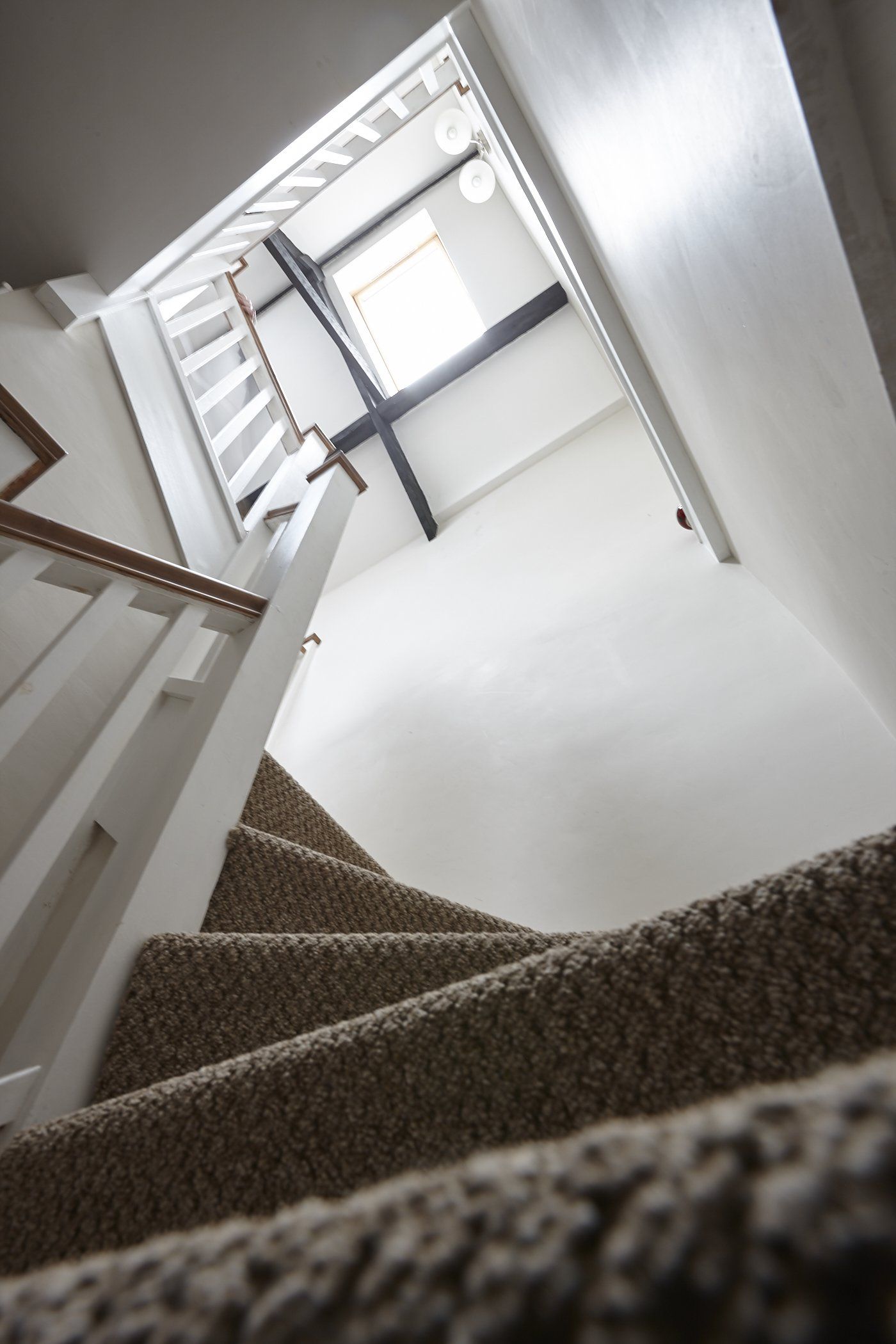 Looking up a set of stairs in a house