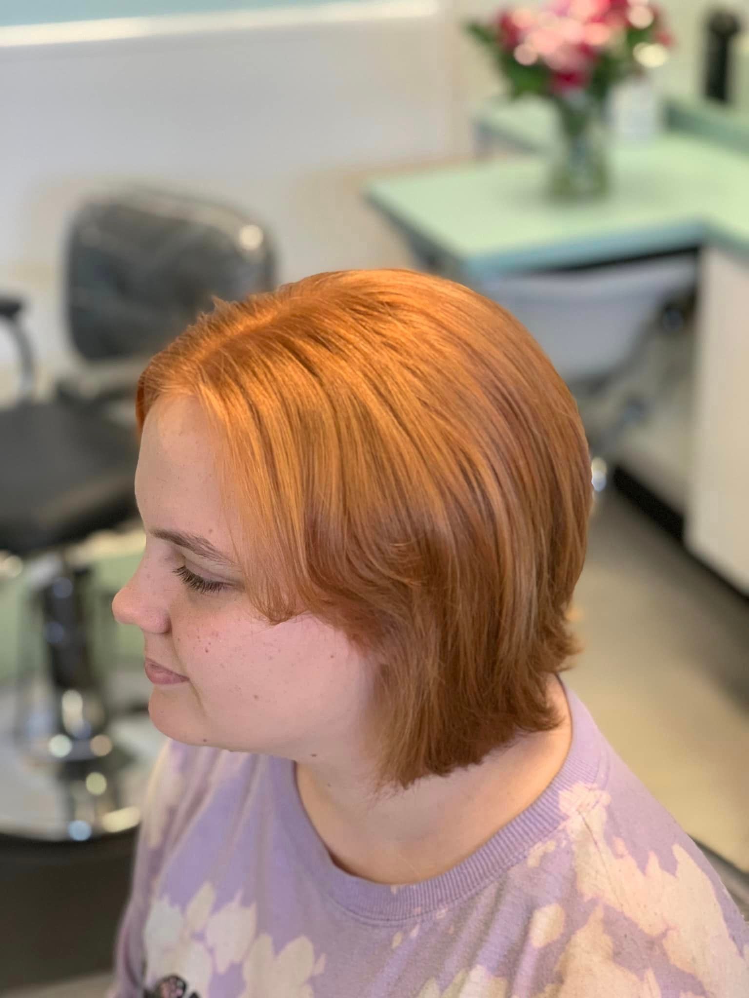 Short hair with a vibrant color — Grandville, MI — Ultra Hair