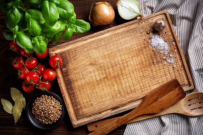 photo of cutting board and ingredients