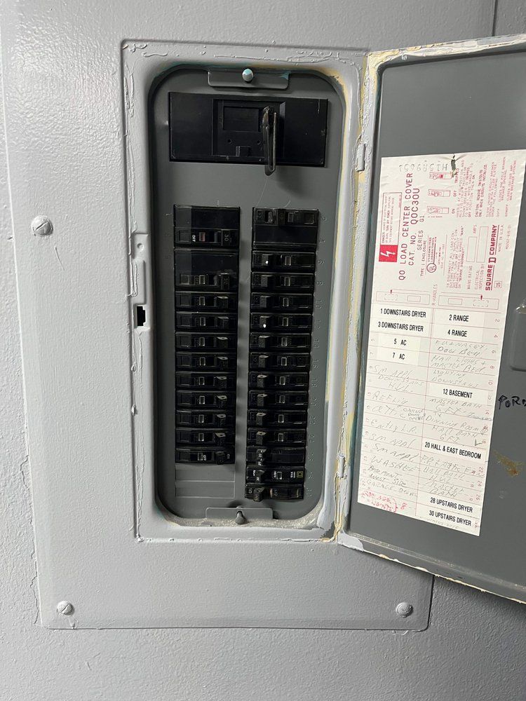A close up of a electrical box with the door open.