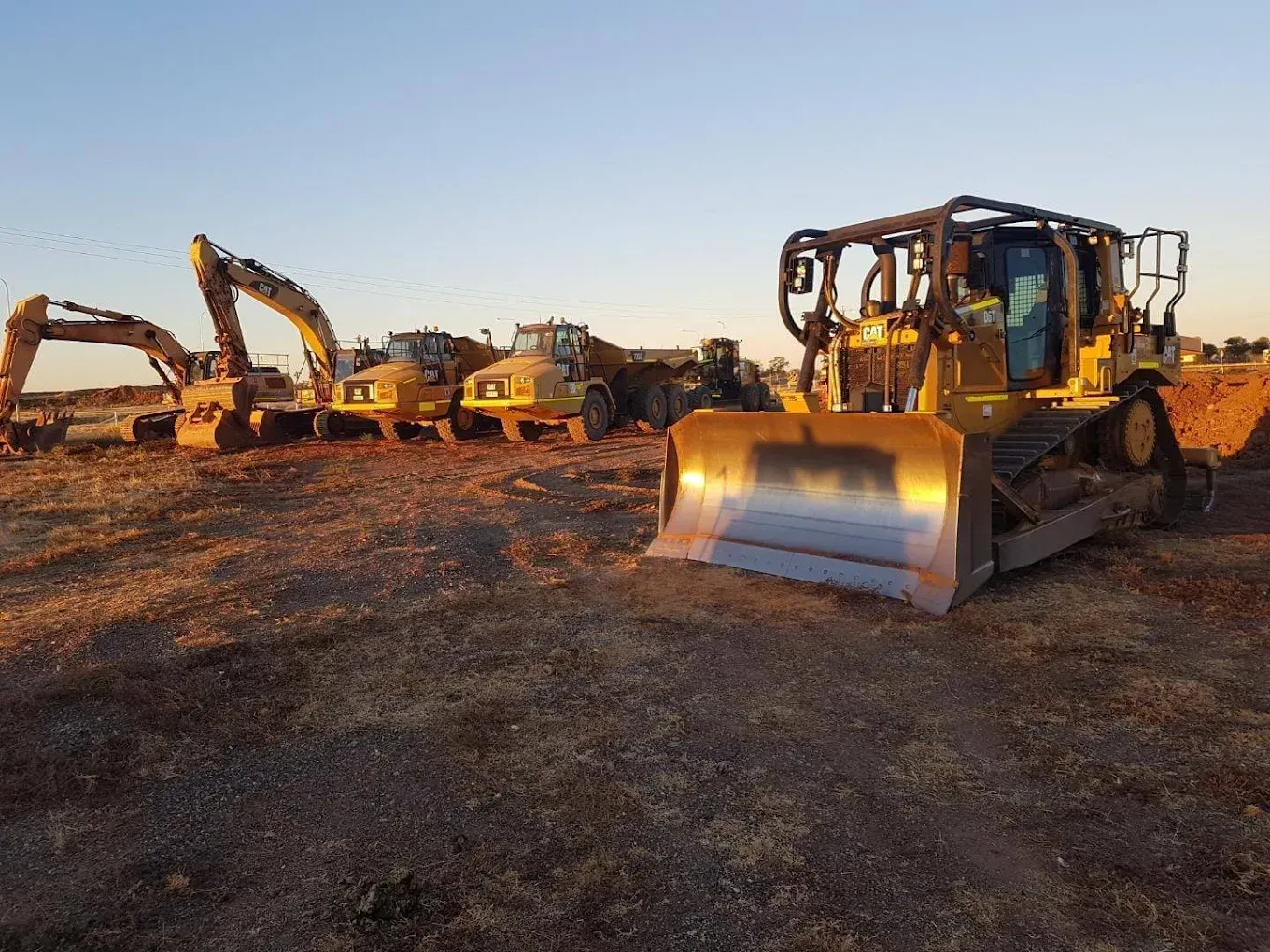 Bulldozer, Excavators, And Dump Trucks — Lamont Civil Services Pty Ltd In Townview, QLD