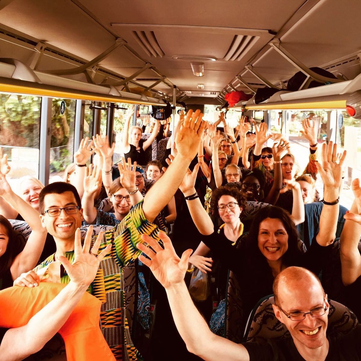 Der Afrika-Gospelchor Njabulo auf einer Chorreise zum Afrikatag in Weilburg.