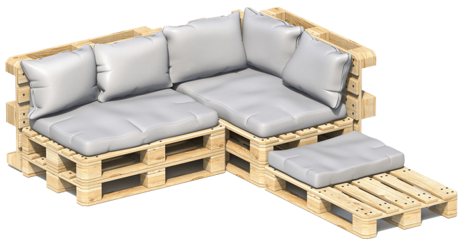 Sofa made of recycled pallets