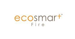 A logo for ecosmart fire on a white background.