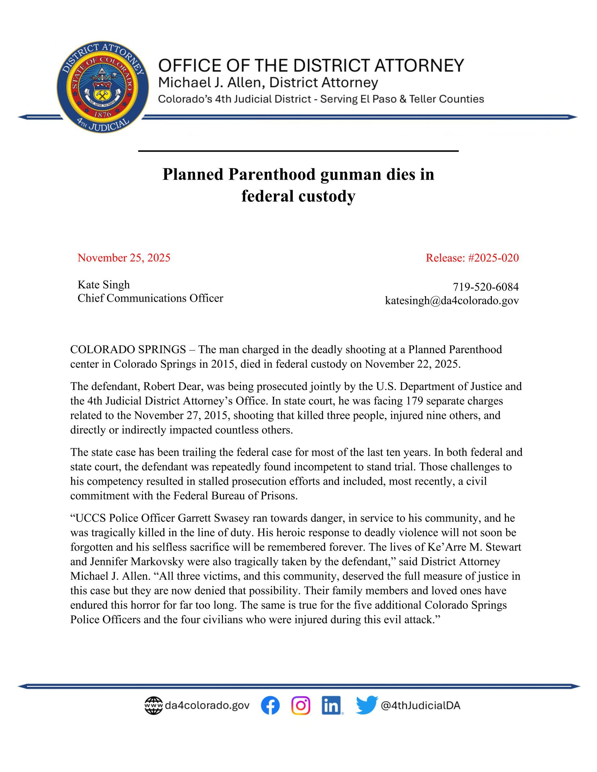 Latest Media Release