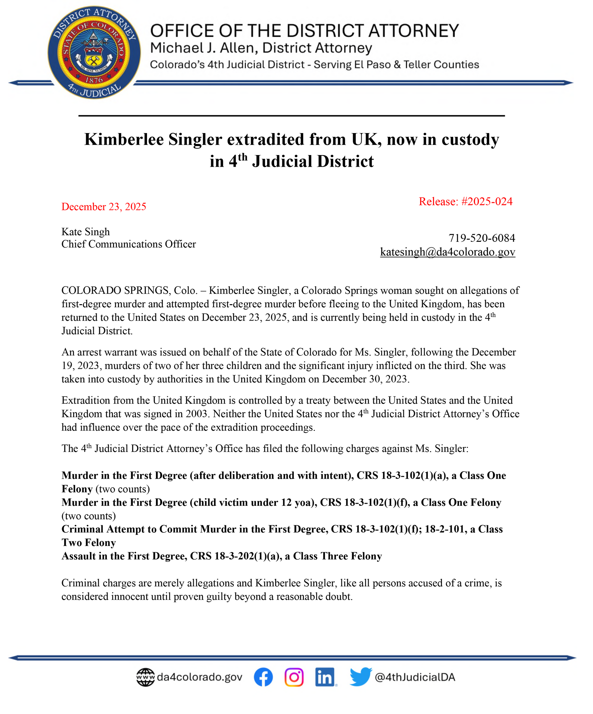 Latest Media Release