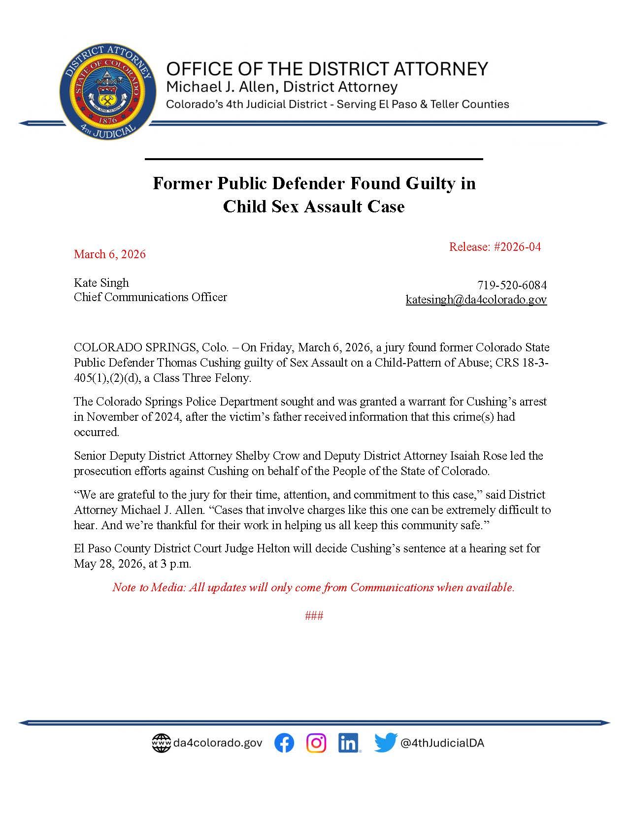 Latest Media Release