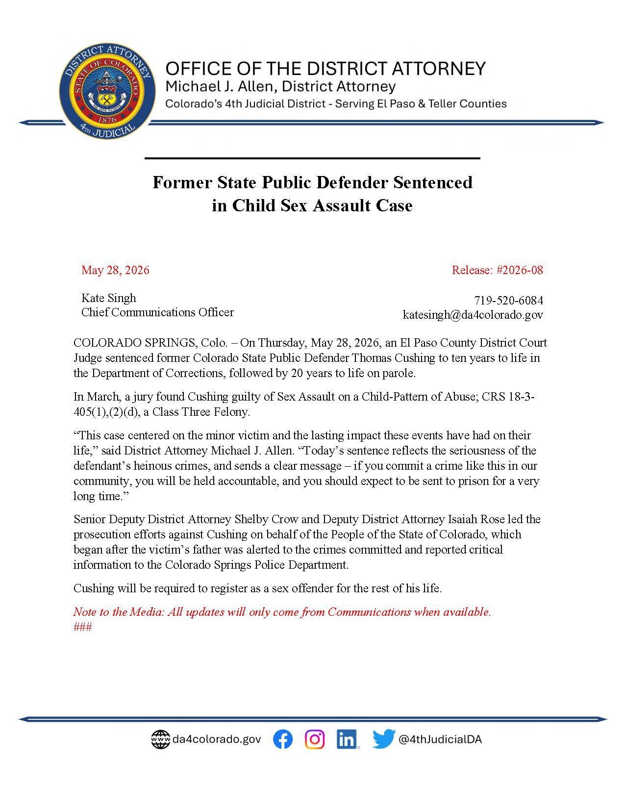 Latest Media Release