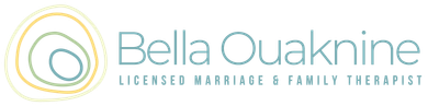 The logo for bella quaknine licensed marriage and family therapy