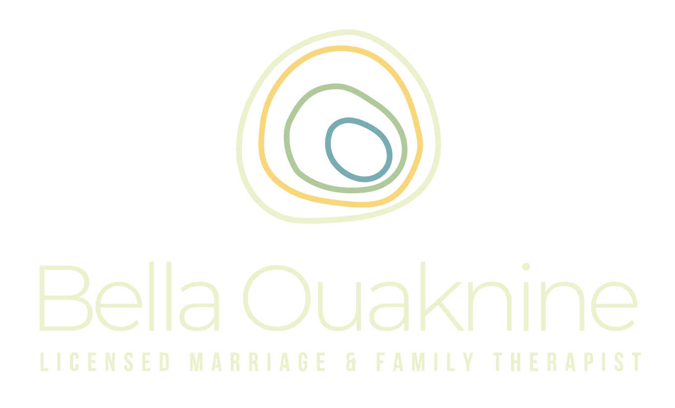 A logo for bella ouaknine licensed marriage and family therapist